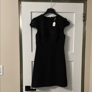 Club Monaco Black Puff Sleeve Sheath Mini Dress